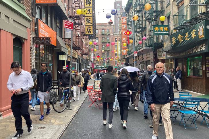 pedestrians on a Chinatown Open Street